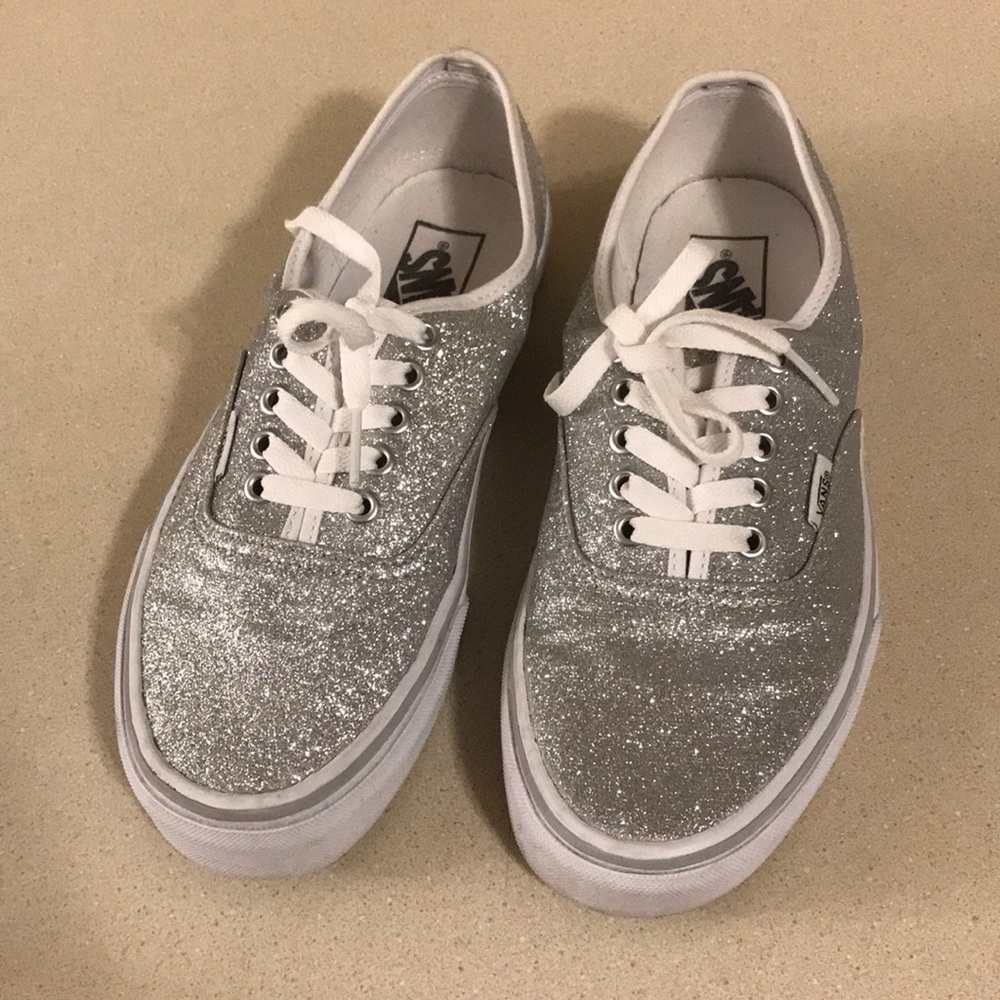 Silver Glitter Vans